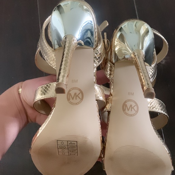 Michael Kors Gold Studded Heels - Picture 8 of 11